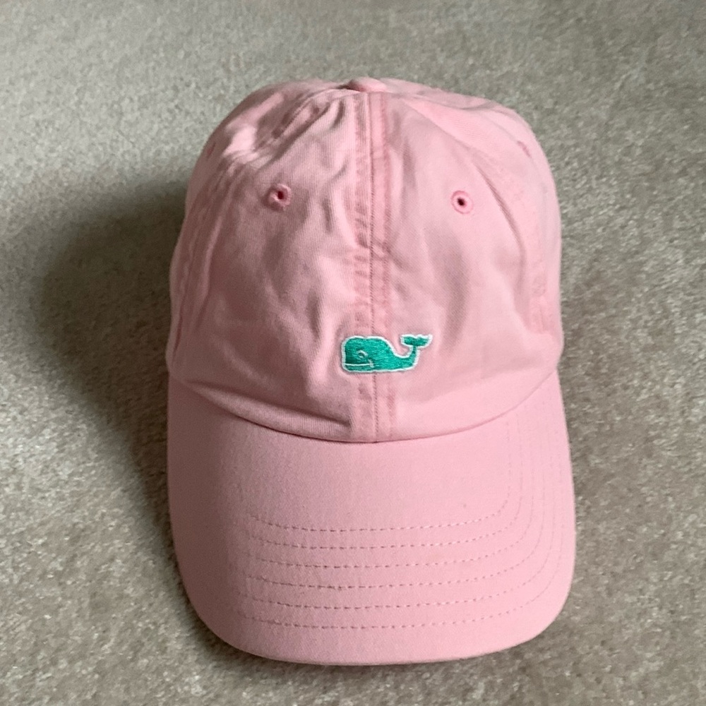 Vineyard vines baseball cap pink w/ simple, iconic whale logo, adjustable back